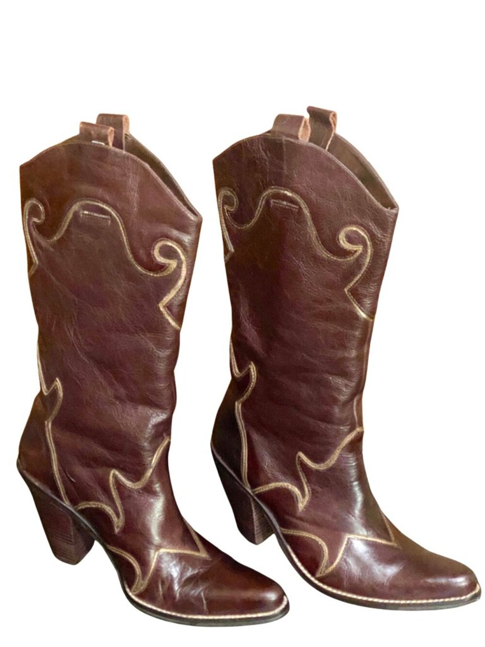 Penny Loves Kenny Rodeo Drive Brown Leather Western Boots Size 8